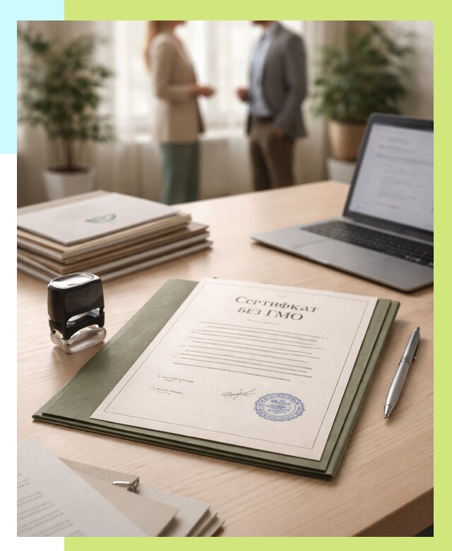 Сертификат без ГМО в Ставрополе от 7788 р. оформить срочно Алешин-Ств